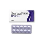 Cefix 100 Mg Tablet Box/Carton + Blister Pack showing the Front face.