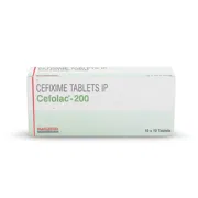 Cefolac 200 Tablet Box/Carton showing the Front face.