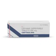 Ceftas 200 Tablet Box/Carton showing the Front face.
