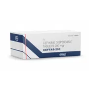 Ceftas 200 Tablet Box/Carton showing the Front face.