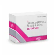 Ceftas 400 Tablet DT Box/Carton showing the Front face.