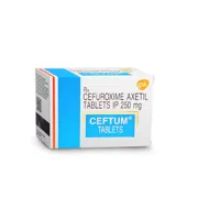 Ceftum 250 Mg Tablet Box/Carton showing the Front face.
