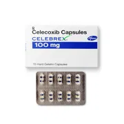 Celebrex 100 mg Capsule Box/Carton + Blister Pack showing the Front face.