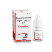 Centaflox eye drop 5 ml Box/Carton + Eye Drops Bottle showing the Front face.