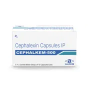 Cephalkem 500 Mg Capsule Box/Carton showing the Front face.