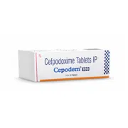 Cepodem 100 Mg Tablet Box/Carton showing the Front face.