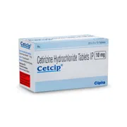 Cetcip 10 Mg Tablet Box/Carton showing the Front face.