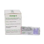Cetcip L 5 Mg Box/Carton + Blister Pack showing the Front/Back face.