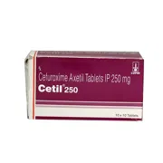 Cetil 250 Mg Box/Carton showing the Front face.