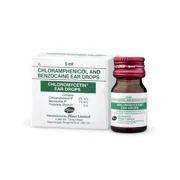 Chloromycetin 5 ml Box/Carton + Eye Drops Bottle showing the Front face.