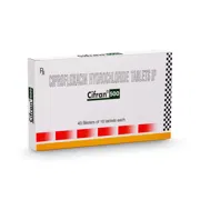 Cifran 500 Tablet Box/Carton showing the Front face.