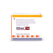 Cifran 750 Mg Tablet Box/Carton showing the Front face