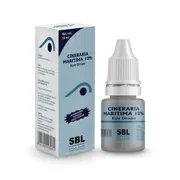 Cineraria Maritima 10 ml Box/Carton + Eye Drops Bottle showing the Front face.