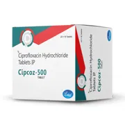 Cipcoz 500 Mg Tablet Box/Carton showing the Front face.