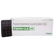 Ciplar LA 40 Mg Box/Carton + Blister Pack showing the Front face.