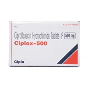 Ciplox 500 Mg Box/Carton showing the Front face.