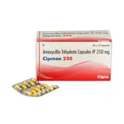 Cipmox 250 Mg Box/Carton + Blister Pack showing the Front face.