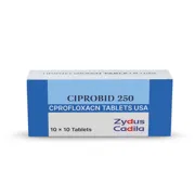 Ciprobid 250 Tablet Box/Carton showing the Front face.