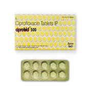 Ciprobid 500 Tablet Box/Carton + Blister Pack showing the Front face.
