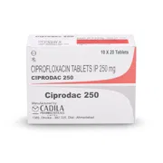Ciprodac 250 Tablet Box/Carton showing the Front face.