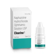 Clearine 10 ml Box/Carton + Eye Drops Bottle showing the Front face.