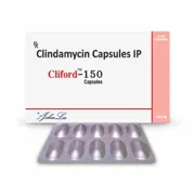 Cliford 150 Mg Box/Carton + Blister Pack showing the Front face.