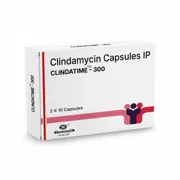 Clindatime 300 Capsule Box/Carton showing the Front face.