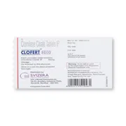 Clofert 100 Tablet Box/Carton showing the Back face.