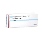 Clome 100 Mg Tablet Box/Carton Front and Side View