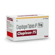 Clopivas 75 Tablet Box/Carton showing the Front face.