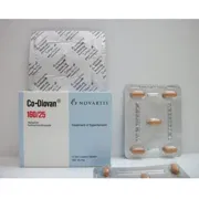 Co-Diovan 160-25 Tablet Box/Carton + Blister Pack showing the Front face.
