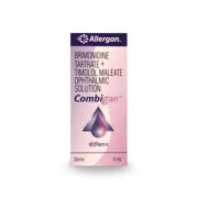 Combigan Eye Drop 5ml Box/Carton showing the Front face.