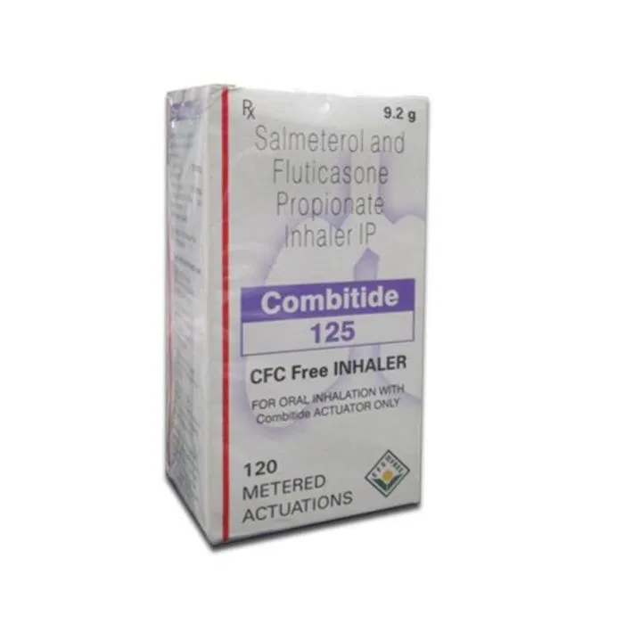 Combitide 25 Mcg-125 Mcg Inhaler Box/Carton showing the Front face.
