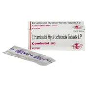 Combutol 200 Mg Box/Carton + Blister Pack showing the Front face.