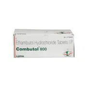 Combutol 800 Mg Box/Carton showing the Front face.