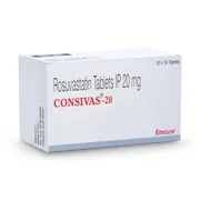 Consivas 20 Tablet Box/Carton showing the Front face.