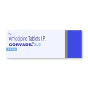 Corvadil 2.5 Tablet Strip showing the Front face.