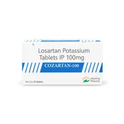 Cozartan 100 Mg Box/Carton showing the Front face