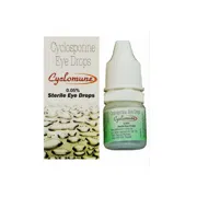 Cyclomune 3 ml Box/Carton + Eye Drops Bottle showing the Front face.