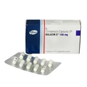 Dalacin C 150 Mg Box/Carton + Blister Pack showing the Front face.