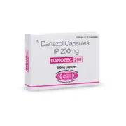Danozec 200 Mg Capsule Box/Carton showing the Front face.