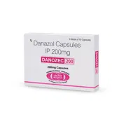 Danozec 200 Mg Capsule Box/Carton showing the Front face.