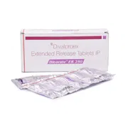 Dicorate ER 250 Mg Box/Carton + Blister Pack showing the Front and Back face.