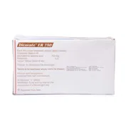 Dicorate ER 750 Mg Box/Carton showing the Back face.