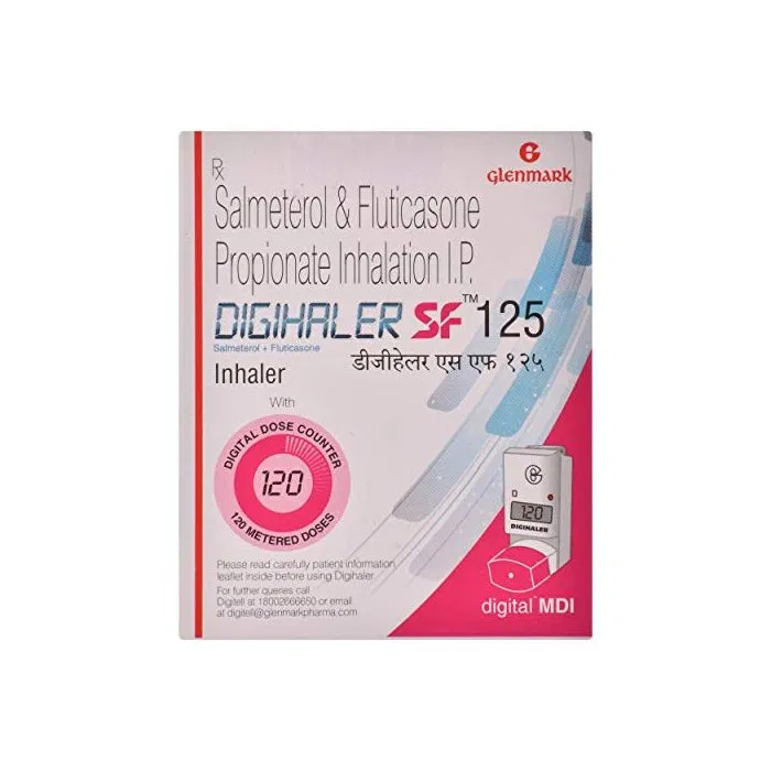 Digihaler SF 125 Inhaler Box/Carton showing the Front face.