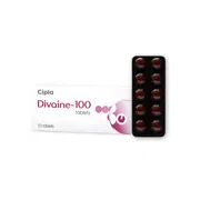 Divaine 100 Mg Box/Carton + Blister Pack showing the Front face