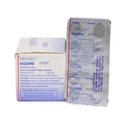Dizone 250 Mg Box/Carton + Blister Pack showing the Front and Back face.