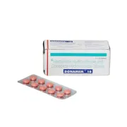 Donamem 10 Mg Box/Carton + Blister Pack showing the Front face.