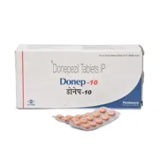 Donep 10 Mg Box/Carton + Blister Pack showing the Front face.