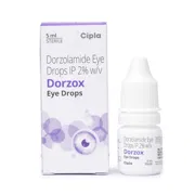 Dorzox Eye Drop 2% (5 ml) Eye Drop Box/Carton + Eye Drops Bottle showing the Front face.